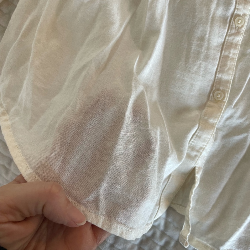 WOMENS OLD NAVY LINEN LOOK ECRU/CREAM COLORED BUTTON BLOUSE SIZE MED NWT - Picture 7 of 10